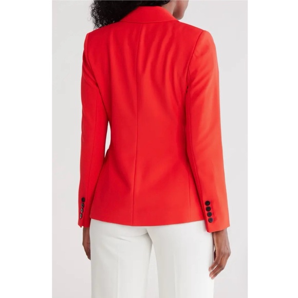 Elie Tahari | The Sylvie Single Button Blazer in Cayenne - Picture 13 of 13